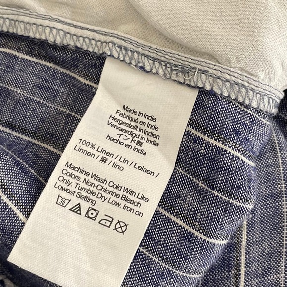 NEW!! J. CREW New Soliel Pants Striped Linen Blue & White Elastic Waist X-Large - Picture 13 of 15